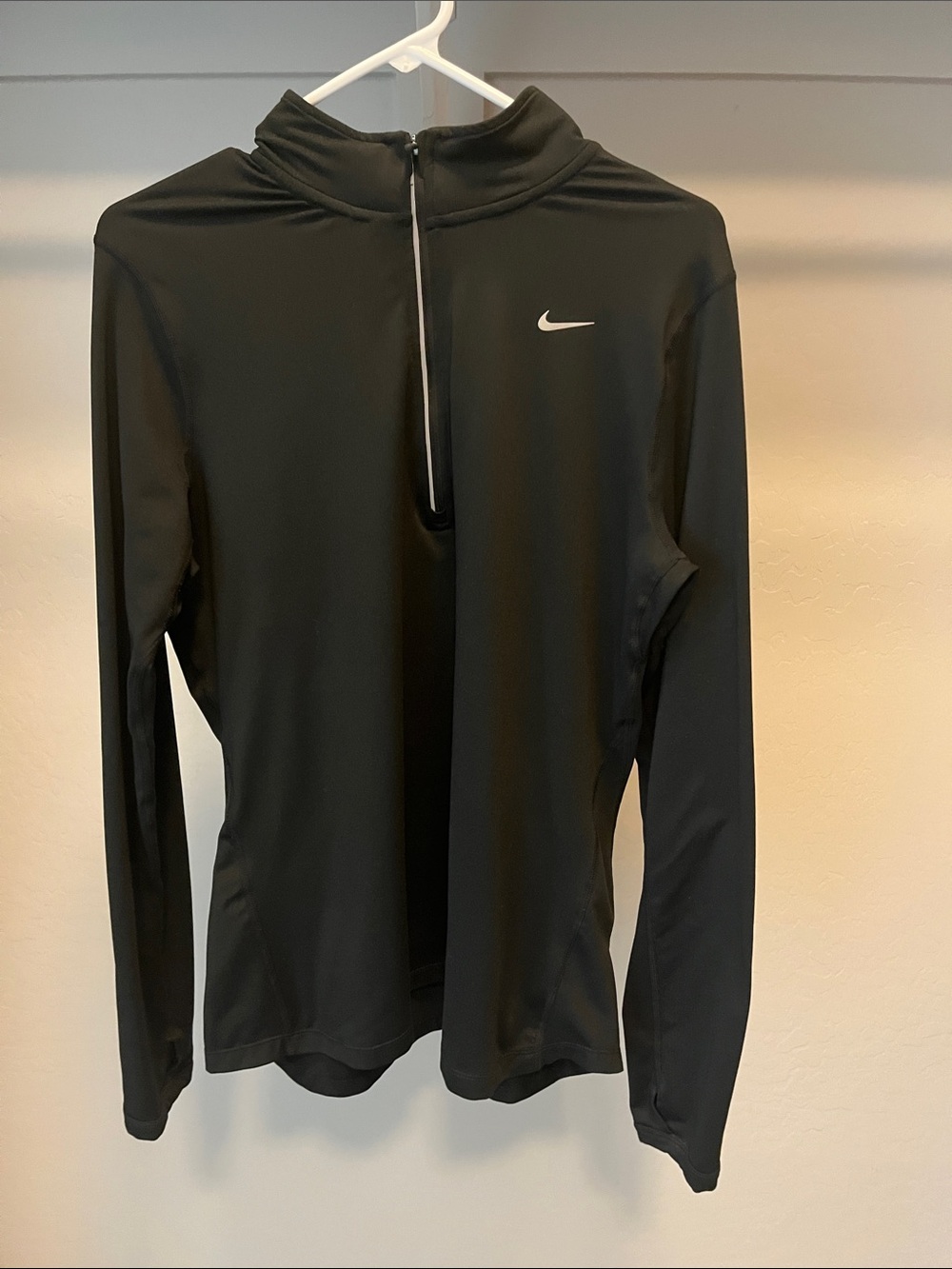 Nike Black Quarter-Zip Training Top with White Swoosh